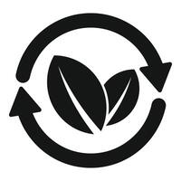 ecofriendly raccolta differenziata simbolo con le foglie vettore