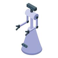 digitale isometrico illustrazione di un' moderno microscopio per scientifico ricerca vettore