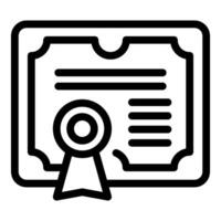 certificato icona con foca linea arte illustrazione vettore