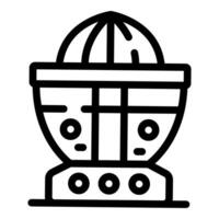 nero e bianca linea arte di un' Manuale agrume spremiagrumi icona, Perfetto per relativo alla cucina disegni vettore