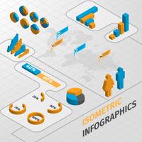 Elementi di design infografica isometrica di affari vettore