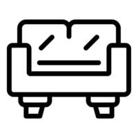 nero linea arte icona di un' divano vettore