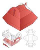 disegno del modello fustellato di imballaggio della scatola. Modello 3d vettore