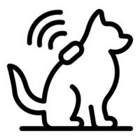 minimalista linea arte design di un' cane con Wi-Fi segnale, simboleggiante connettività vettore