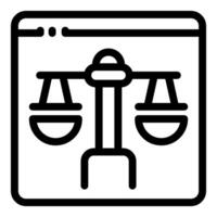 legale giustizia equilibrio icona su ragnatela del browser vettore