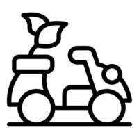 ecofriendly elettrico scooter linea icona vettore