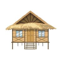 bungalow estate Casa. di legno villa suite. cartone animato illustrazione. isolato su bianca sfondo vettore