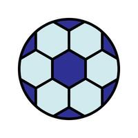 calcio palla impostato icona. blu e bianca sfera, esagonale modello, gli sport attrezzatura, gioco, concorrenza, squadra sport, atletico, ricreazione, all'aperto attività. vettore