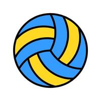 pallavolo impostato icona. blu e giallo sfera, gli sport attrezzatura, gioco, concorrenza, ricreazione, all'aperto attività, squadra sport, atletico. vettore