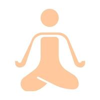 yoga icona. persona nel loto posa, meditazione, rilassamento, consapevolezza, Salute, fitness, calma, benessere, interno pace, spirituale. vettore