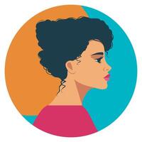 luminosa avatar ritratto di un' donna ragazza, femminismo, concetto di il movimento per Genere uguaglianza e protezione di Da donna diritti vettore