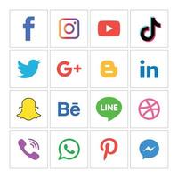 social media icone piatte tecnologia, rete. sfondo gruppo faccina sorridente vendita. condividi, mi piace, illustrazione vettoriale twitter, youtube, whatsapp, snapchat, facebook, instagram, tiktok, tok