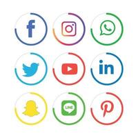 social media icone piatte tecnologia, rete. sfondo gruppo faccina sorridente vendita. condividi, mi piace, illustrazione vettoriale twitter, youtube, whatsapp, snapchat, facebook, instagram, tiktok, tok