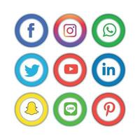 social media icone piatte tecnologia, rete. sfondo gruppo faccina sorridente vendita. condividi, mi piace, illustrazione vettoriale twitter, youtube, whatsapp, snapchat, facebook, instagram, tiktok, tok