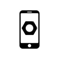telefono con simbolo dell'icona dello strumento dado per app e web vettore