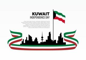 giorno dell'indipendenza del kuwait per la celebrazione nazionale il 25 febbraio. vettore