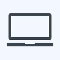 icona laptop - stile glifo, illustrazione semplice, tratto modificabile vettore