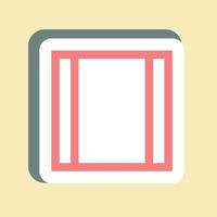 sticker view week - color mate style - illustrazione semplice, tratto modificabile vettore