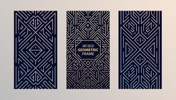 set vettoriale di design monogramma in stile vintage e mono alla moda con spazio per il testo - cornici geometriche astratte, modelli di packaging di lusso. utilizzare per pubblicità, poster, biglietti, copertine, storie