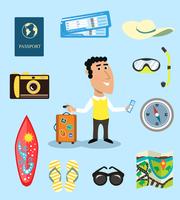 Set di caratteri per viaggiatori in vacanza o in viaggio d&#39;affari vettore
