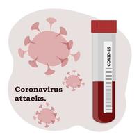 analisi per coronavirus, illustrazione vettoriale. medicina, pandemia. vettore