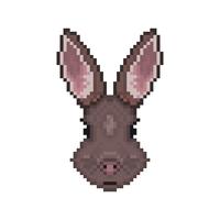 Testa di coniglio in stile pixel art. vettore