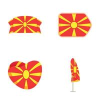 nord macedonia icone impostato cartone animato . nord macedonia nazionale bandiera vettore
