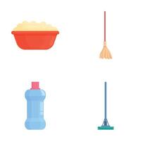 set di icone di prodotti per la pulizia vettore