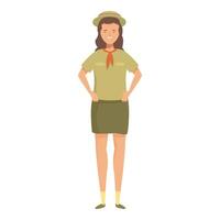 sorridente femmina parco guardia forestale illustrazione vettore