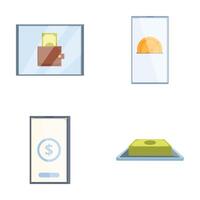 collezione di quattro piatto design icone raffigurante i soldi e finanziario concetti vettore