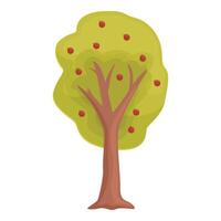 cartone animato Mela albero pieno di rosso frutta vettore