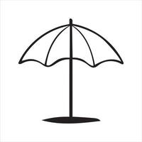 spiaggia ombrello - spiaggia sedia schema illustrazione nel nero e bianca vettore
