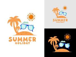 estate vacanza logo icona, estate spiaggia logo design modello vettore