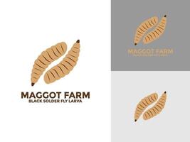 nero saldare volare larva azienda agricola logo , verme azienda agricola , larve azienda agricola logo icona modello vettore