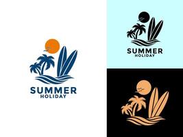 estate vacanza logo icona, estate spiaggia logo design modello vettore