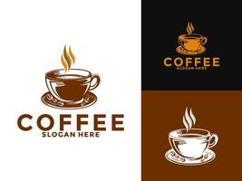 caffè caldo bevanda logo , bar logo design modello vettore
