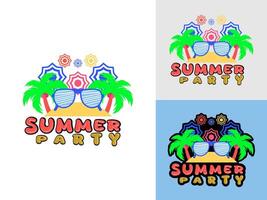 estate festa logo illustrazione, estate festa design logo vettore