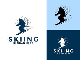 sciare logo icona, Snowboard o sciare logo design modello vettore