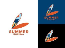 estate vacanza logo icona, estate spiaggia logo design modello vettore