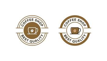 vettore del timbro distintivo del logo della caffetteria