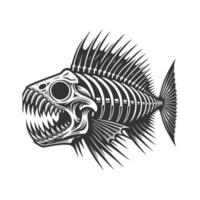 trentadue denti pesce scheletro arte illustrazione vettore