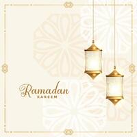 bellissimo design della carta del festival tradizionale del ramadan kareem vettore