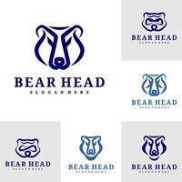 impostato di orso logo modello, creativo orso testa logo design concetti vettore