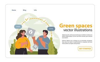 verde spazi concetto. piatto illustrazione vettore