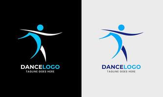 donna ballerino , uomo ballerino icona, musicale programma studio, gli sport moderno logo design campione vettore