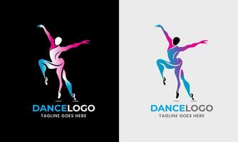 donna ballerino , uomo ballerino icona, musicale programma studio, gli sport moderno logo design campione vettore