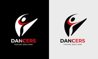 donna ballerino , uomo ballerino icona, musicale programma studio, gli sport moderno logo design campione vettore