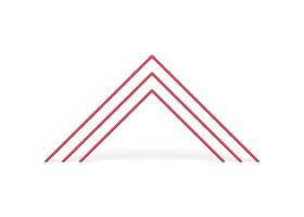 rosso triangolo arcata multilivello angolo colonna minimalista presentazione arredamento fondazione vettore