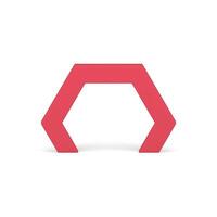 rosso poligonale arco cancello astratto costruzione Ingresso 3d angolata arcata realistico vettore
