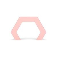 poligonale arco rosa decorativo vetrina premio 3d elemento davanti Visualizza realistico illustrazione vettore